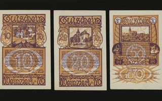 Itävalta Notgeld 10, 20, 50 Heller, Weinzierl 1920