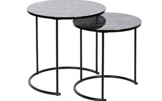 Set of 2 tables DKD Home Decor Musta 50 x 50 x 4