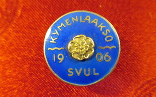 SVUL Kymenlaakso 1906 rintamerkki.Hopeaa 1953.