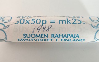 50 PENNIÄ RULLA KUPARINIKKELIÄ 1998.