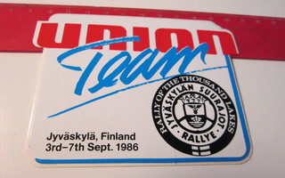 Jyväskylän Suurajot 1986 Union Team ralli tarra