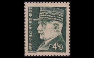 Ranska 530 ** Käyttösarja Pétain 4.50 Fr (1941)