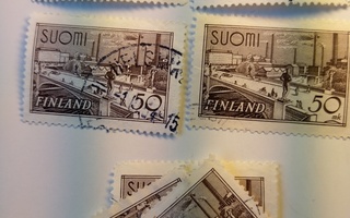 Malli 1930 Tampere lilanharmaa postimerkki 50 markka