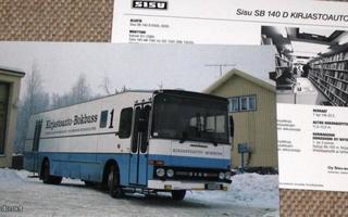 1982 Sisu SB 140 D kirjastoauto esite - KUIN UUSI -  suom