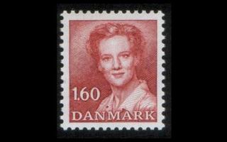 Tanska 746 ** MargretheI 1,60 kr rusk.punainen (1982)