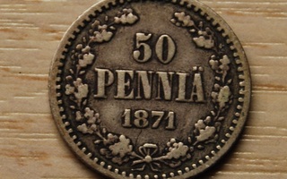 Hopea  50 penniä 1871 Aleksanteri II