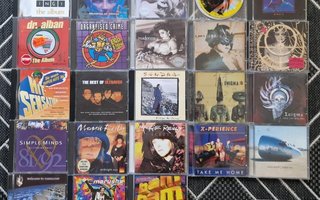 CD-levyjä Enigma, Madonna, Dr Alban, 80´s + 90´s
