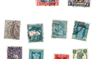 Vanhoja postimerkkejä Intia ja Afrikan maita