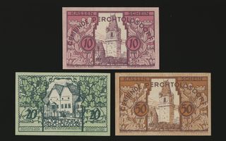 Itävalta Notgeld 10, 20, 50 Heller, Perchtoldsdorf 1920