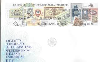 100v suomalaista setelipainatusta FDC (LAPE V7)