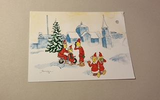 Joulukortti piirros Jammu Kanerva 2016 Tampere-seura postik.