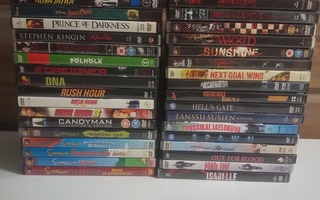 Laatikollinen DVD-elokuvia