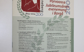 J. L. Runeberg 200 : Juhlavuoden tapahtumat porvoossa 200...