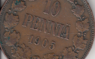 10 penniä 1905  kl 4