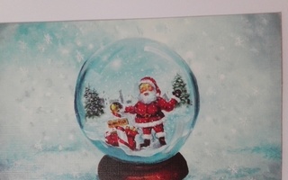 Lumisadepallo 2-osainen postikortti