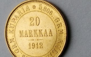 Kultaraha 20 markkaa 1912