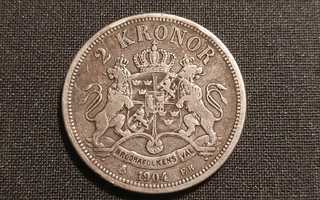 2 Kruunua 1904 (.800) Hopeaa