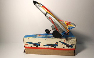 Peltilelu 1960-luvulta+laatikko: Eagle Jet Fighter hävittäjä