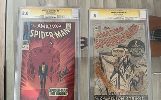 The Amazing Spider-Man #1 & #50 Stan Leen nimikirjoituksilla