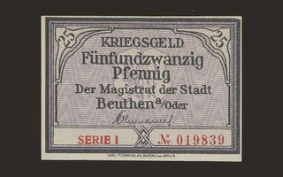 Saksa Notgeld 25 Pfennig, Beuthen