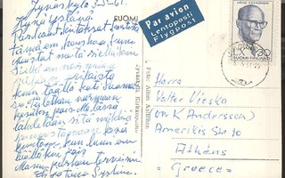 1960 Kekkonen lentokortti Kreikkaan