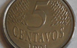 BRASILIA  5 Centavos v.1994  KM#632    Circ.