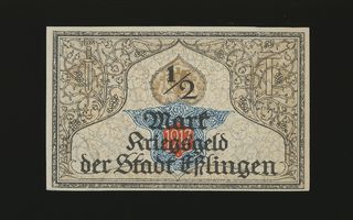 Saksa Notgeld 50 Pfennig, Esslingen 1.9.1919