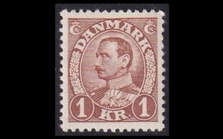 Tanska 212 ** Christian X 1 kr (1934)