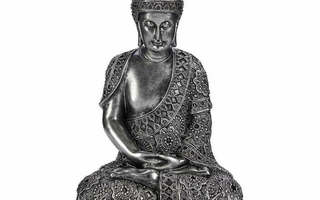 Koristehahmo Buddha Istuva Hopeinen 17 x 32,5 x 