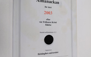 Universitets almanackan för året 2003 efter vår Frälsares...