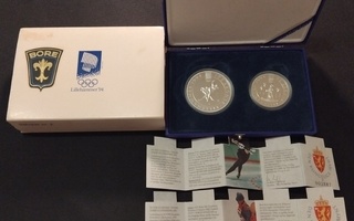 Lillehammer 1994 50Kroner ja 100Kroner Hopeaa