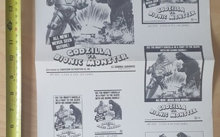 Godzilla Vs. Bionic Monster 1977 One Sheet Pressbook