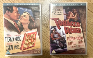 Gene Tierney 2 elokuvaa: Tobacco Road + Leaver Her to Heaven
