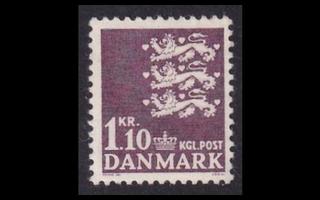 Tanska 433 ** Vaakuna 1,10 kr tumm.violetti (1965)