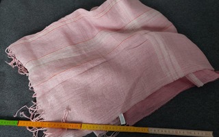 pellava huivi vaaleanpunainen 92 x 210 cm