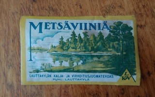 Lauttakylä Kalja ja Virvoitusj.tehdas Metäviiniä etiketti
