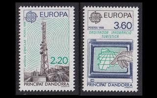 Andorra Fr 390-1 ** Europa liikenne ja viestintä (1988)