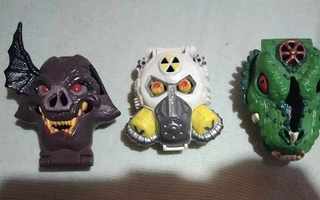 3kpl Mighty Max Horror Heads 1992