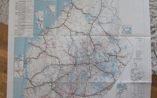 Rautateiden kuljetusverkko 1.1.1962 - kartta
