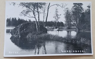 Kotka, Langinkoski, suvantoa, vanha valokuvapk, p. 192?