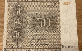 50 markkaa 1945 Litt.B B-sarja