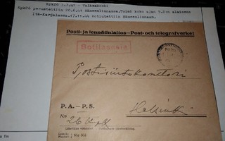 Kenttäposti kpk26 5.D Hämeenlinna 1.2.1942 PK123