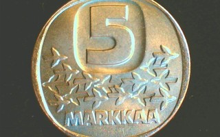 5 MARKKAA 1985 UNC.KL.9. RAHAPAJAN RULLASTA