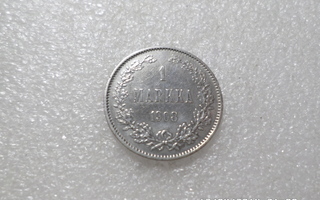 1  mk 1908   siistikuntoinen  raha.   Rahakehyksessä.