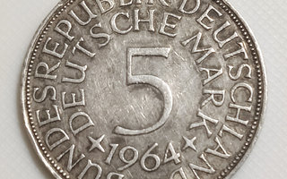 Saksa - Liittotasavalta 5 Mark 1964D, Hopeakolikko