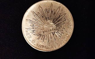 Mexico 1896 8 Reales Mo AB Hopeaa