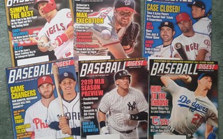 Baseball Digest -lehden vuosikerta 2019 ja 5 numeroa 2020