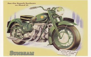 Mainos Sunbeam S7 moottoripyörä (postikortti)