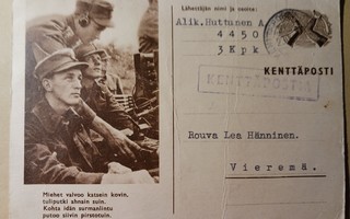 Radisti ja vakavat sotilaat valvovat, Kenttäpostia 1941