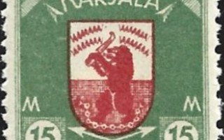 1922 Karjala 15 mk harmaanvihreä/punainen ** LaPe K 13 B